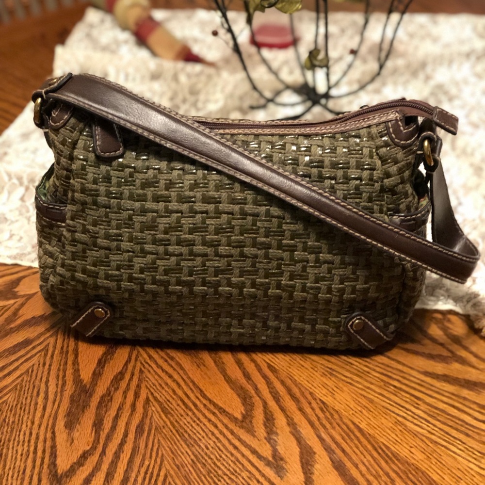 Woven Handbag made by Fossil Earth Tones Color